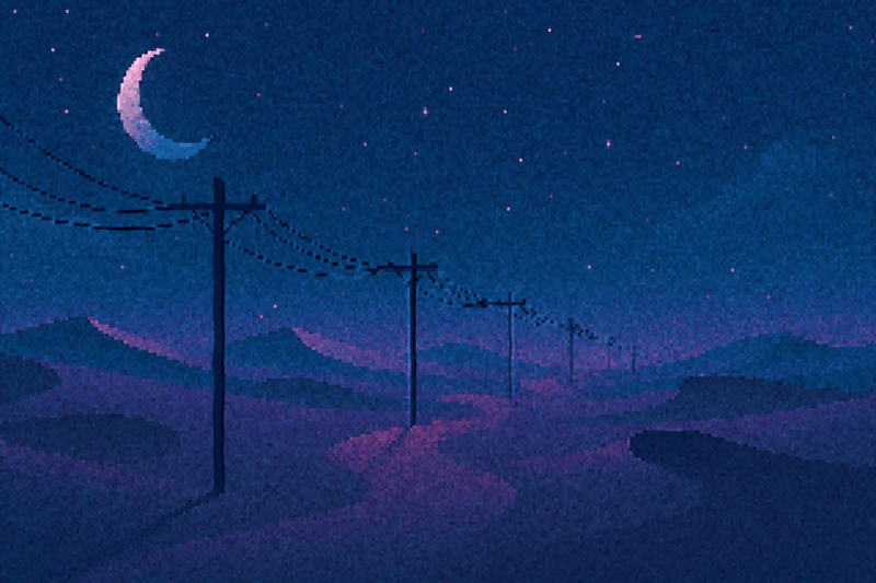 Moonlit desert