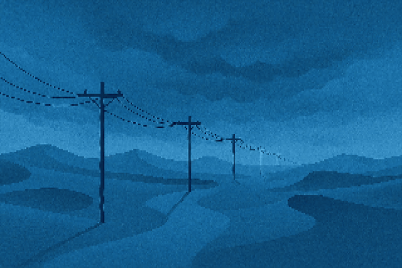 Rain falling on desert